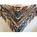  Fall wool shawl women blue violet fringe shawl gradient triangle shawl ombre shoulder shawl crochet multicolor festival shawl fall wrap  Wool  