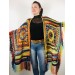  Rainbow wool fringe cape poncho crochet blanket poncho hippie poncho multicolor mexico poncho unisex poncho wrap poncho cape coat  Wool  1