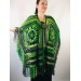  Knit poncho green wool cape poncho fringe crochet blanket poncho rainbow hippie poncho unisex poncho wrap multicolor mexico poncho  Wool  