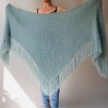 Light Blue Wedding Shawl For Bride And Bridesmaid's Fuzzy Triangle Bridal Wrap With Pin Brooch