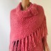  Pink Bride Shawl With Pin Brooch Fuzzy Knit Bridal Wrap Faux Fur Triangle Wedding Scarf  Shawl / Wraps  