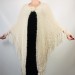  Ivory Fuzzy Bridal Shawl With Pin Brooch Knit Wedding Faux Fur Scarf Triangle Wrap For Bride And Bridesmaid's  Shawl / Wraps  