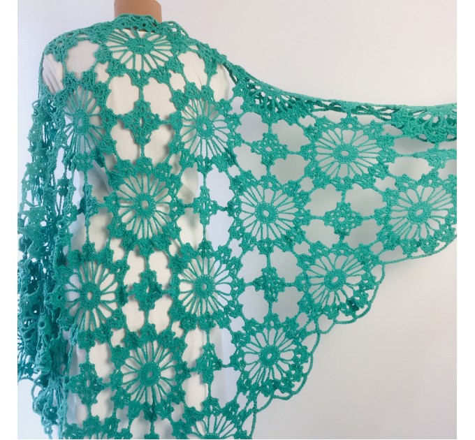  Turquoise Bride Shawl Fringe, Emerald bridesmaid shawl Mohair bridal shawl, Bridal Cape, Bridesmaid shawl, Wedding wrap, Cotton shawl Lace  Shawl / Wraps  