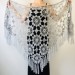  Ivory Bride Shawl Fringe, wedding cape Mohair wedding capelet, Bridal Cape, Bridesmaid shawl, Wedding wrap, Cotton shawl Lace boho  Shawl / Wraps  2