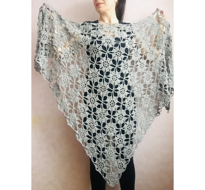  Black Alpaca shawl Wedding shawl, Mohair Bridal cover up, warm wool Triangle shawl fringe, Black lace shawl, Bridesmaid gift, Bride shawl  Shawl / Wraps  6