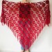  Red mohair alpaca triangle shawl fringe bridal winter shawl wedding shawl Crochet Wedding shawl warm wool shawl Knitted wrap  Shawl / Wraps  