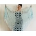  Mint triangle shawl fringe lace wedding cape bridal shawl wedding dress shawl bridal cape bridesmaid shawl wedding capelet bride shawl  Shawl / Wraps  