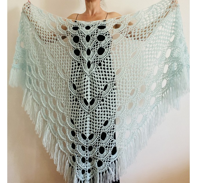  Ivory bride shawl winter cream wool triangle shawl fringe bridal shawl wedding cape bride cover up bridal party shawl bridesmaid shawl  Shawl / Wraps  1