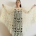  Ivory bride shawl winter cream wool triangle shawl fringe bridal shawl wedding cape bride cover up bridal party shawl bridesmaid shawl  Shawl / Wraps  