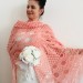  Pink bridal shawl wedding dress shawl triangle shawl fringe lace wedding cape bridal cape bridesmaid shawl wedding capelet bride shawl  Shawl / Wraps  