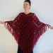  Bordo poncho women, Plus size wool poncho fringe, Boho Triangle shawl, Mohair poncho cape Festival loose knit Black Blue  Mohair / Alpaca  2