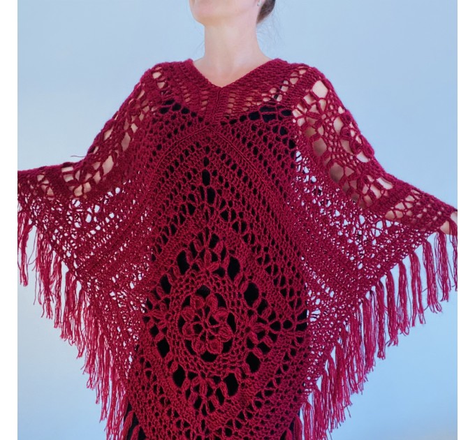 White poncho women, Plus size poncho fringe, Boho wool mohair poncho Girls poncho cape Festival Unisex loose knit