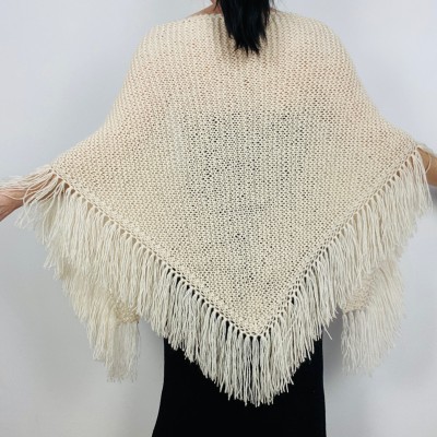 Ivory Wedding Wrap Mohair Wool White Bridesmaid Shawl With Fringe Bridal Triangle Scarf For Bride