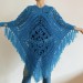  Bordo poncho women, Plus size wool poncho fringe, Boho Triangle shawl, Mohair poncho cape Festival loose knit Black Blue  Mohair / Alpaca  5