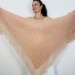  Champagne Wedding Shawl Bridal Wrap Mohair Wool Bride Triangle Scarf With Fringe   Shawl / Wraps  