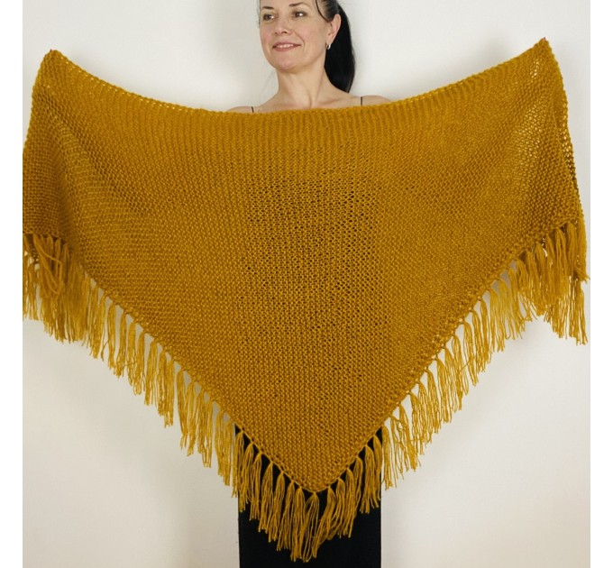  Champagne Wedding Shawl Bridal Wrap Mohair Wool Bride Triangle Scarf With Fringe   Shawl / Wraps  3