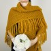  Champagne triangle wool shawl fringe mohair warm knit shoulder wrap winter crochet plus size bridal shawl large pashmina anniversary gift  Shawl / Wraps  4