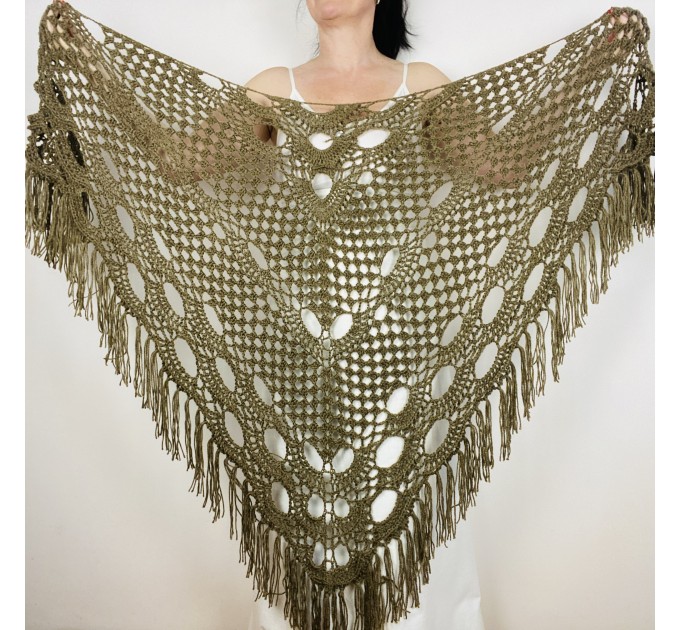  Bridal Wedding Shawl, Crochet Wrap, Beige Wool Shawl, Alpaca Women Shawl Fringe, Cashmere Triangle Shawl, Plus Size Bride Shawl  Shawl / Wraps  