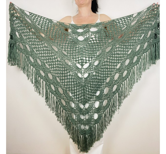  Green Wool Wedding Shawl, Bridal Shawl, Alpaca Shawl, Bride Shawl, Plus Size Shawl, Bridesmaid Shawl, Triangle Shawl, Women Shawl, Fringe Shawl, Winter Shawl  Shawl / Wraps  