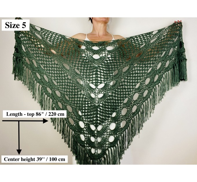  Green Wool Wedding Shawl, Bridal Shawl, Alpaca Shawl, Bride Shawl, Plus Size Shawl, Bridesmaid Shawl, Triangle Shawl, Women Shawl, Fringe Shawl, Winter Shawl  Shawl / Wraps  11