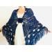 Navy Blue Bridal Shawl Triangle Cashmere Shawl Fringe Bridesmaid gift Boho Wedding capelet shawl winter