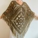  Poncho Women, Wool Poncho, Gray Alpaca Poncho, Plus Size Poncho, Crochet Winter Warm Fringe Poncho, Fall Knit Poncho  Mohair / Alpaca  4