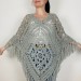 Poncho Women, Wool Poncho, Gray Alpaca Poncho, Plus Size Poncho, Crochet Winter Warm Fringe Poncho, Fall Knit Poncho