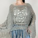 Poncho Women, Wool Poncho, Gray Alpaca Poncho, Plus Size Poncho, Crochet Winter Warm Fringe Poncho, Fall Knit Poncho