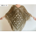  Women Poncho, Wool Poncho, Plus Size Poncho, Alpaca Poncho, Taupe Shawl, Crochet Winter Warm Fringe Poncho, Fall Knit Poncho  Mohair / Alpaca  2