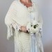  White Wedding Shawl Bridal Wrap Alpaca Wool Mather Of Bride Evening Triangle Knit Scarf  Shawl / Wraps  