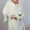 White Wedding Shawl Bridal Wrap Alpaca Wool Mather Of Bride Evening Triangle Knit Scarf