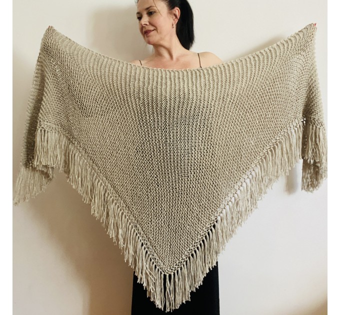  Black Wedding Shawl, Bridal Shawl, Alpaca Shawl, Plus Size Bride Shawl, Knit Shoulders Wrap, Cashmere Shawl, Triangle Fringe Shawl Crochet  Shawl / Wraps  4