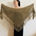  Emerald Wedding Bridal Shawl With Fringe Green Triangle Bride Shoulder Wrap Alpaca Wool Knit Scarf  Shawl / Wraps  3