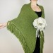  Green Bridal Shawl With Fringe Evening Warm Wedding Wrap Triangle Knit Shoulder Wrap  Shawl / Wraps  