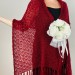  Burgundy wedding bridal shawl fringed, red mother of bride shawl, wool mohair shawl, pashmina scarf, rectangular bridesmaid shawl, evening shoulders wrap  Shawl / Wraps  