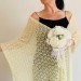  lvory bridal shawl, white wedding shawl, cream bride cover up, lace bridal scarf, bridesmaid lightweight evening shoulder wrap, mohair pashmina scarf  Shawl / Wraps  