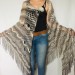  Light Gray Triangle Shawl Fringe, Blue Plus Size Poncho Women Alpaca, Hand knit Mohair Crochet Wool Warm Large Scarf White Black Green Pink  Mohair / Alpaca  