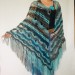  Light Gray Triangle Shawl Fringe, Blue Plus Size Poncho Women Alpaca, Hand knit Mohair Crochet Wool Warm Large Scarf White Black Green Pink  Mohair / Alpaca  1