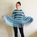  Blue wool poncho Alpaca Plus Size Poncho Women, Hand knit Crochet Wool Warm Triangle Poncho Blue White Gray Black   Mohair / Alpaca  4