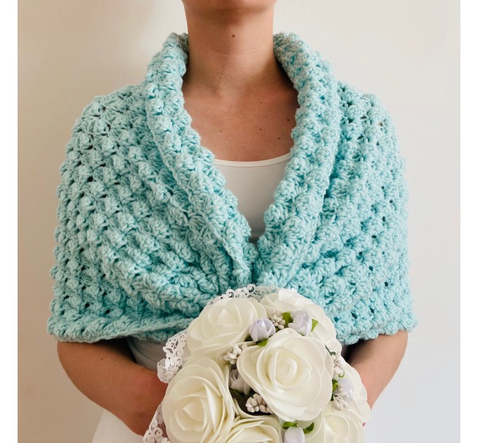  Mint Wedding Bolero Wool Bridal Stole Bride Shawl For Dress   Bolero / Shrug  