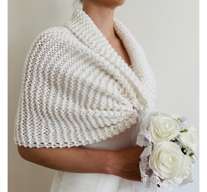  Light blue bolero wool bridal shrug crochet bolero shrug bridal bolero wedding cape short sleeve shrug bride shawl winter wedding stole  Bolero / Shrug  9