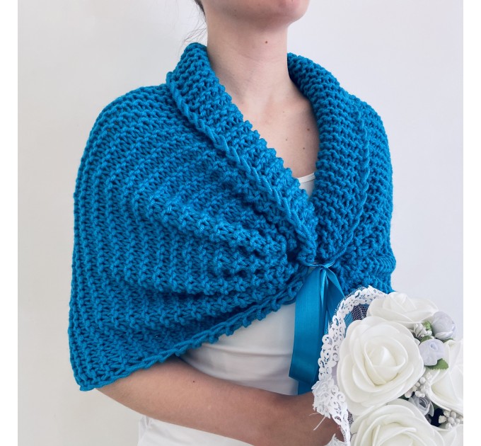  Turquoise bridal shawl wool wedding shrug bridal party shawl wedding capelet bridesmaid shrug bride bolero bride capelet bridal stole  Bolero / Shrug  