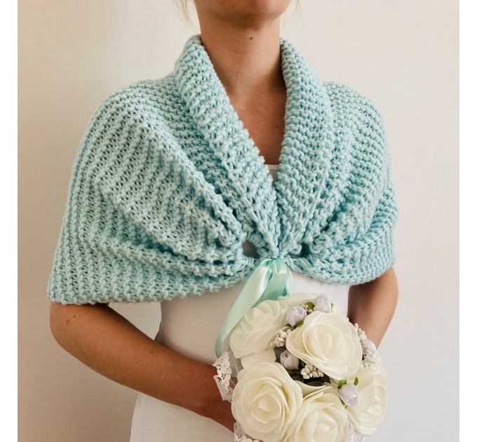  Turquoise bridal shawl wool wedding shrug bridal party shawl wedding capelet bridesmaid shrug bride bolero bride capelet bridal stole  Bolero / Shrug  14