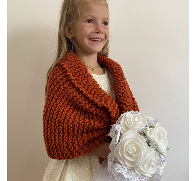  White shrug little girls bolero flower girl shawl ivory kids wedding wrap cream children shawl communion shrug shawl for children  Bolero / Shrug  6