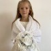  White shrug little girls bolero flower girl shawl ivory kids wedding wrap cream children shawl communion shrug shawl for children  Bolero / Shrug  