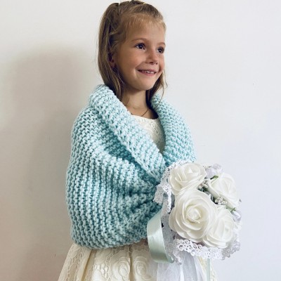 Mint flower girl shawl shrug winter wedding kids shrug childs bolero communion shrug kids bolero little girls bolero kids cape childs shrug