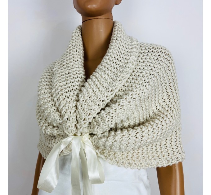  Ivory bridal shawl wool wedding shrug cream bridal party shawl wedding capelet bridesmaid shrug bride bolero bride capelet bridal stole  Bolero / Shrug  