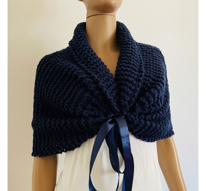  Navy blue bridal bolero shrug wool wedding shrug cream bridal party shawl wedding capelet bridesmaid shrug bride bolero bride capelet bridal stole  Bolero / Shrug  