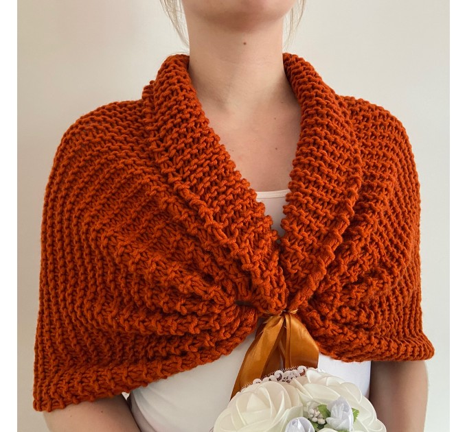  Burnt Orange Wedding Stole For Dress Bridal Bolero Mother Of Bride Shawls And Wraps  Bolero / Shrug  