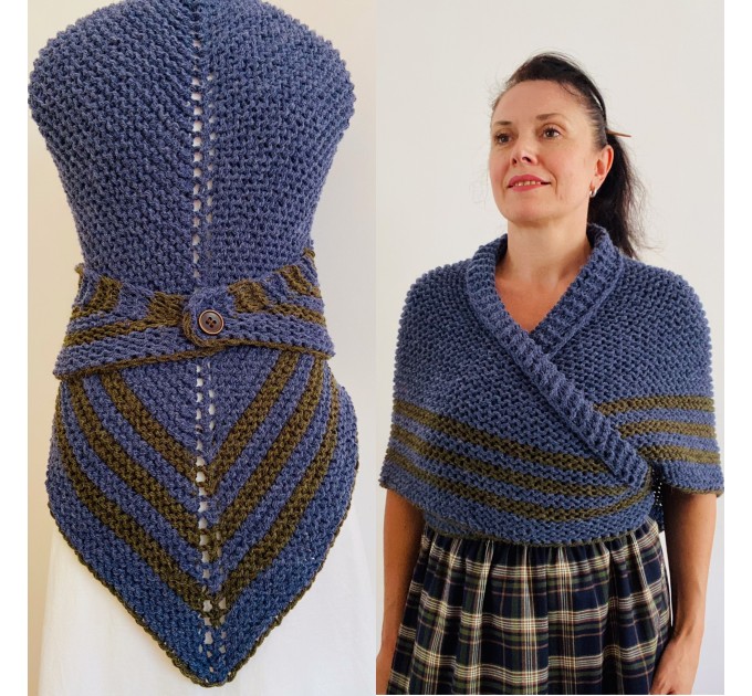 Blue Outlander Claire rent shawl alpaca knit shoulder wrap Inspired Claire blue wool triangle shawl sontag scottish wedding shawl anniversary gift wife mom